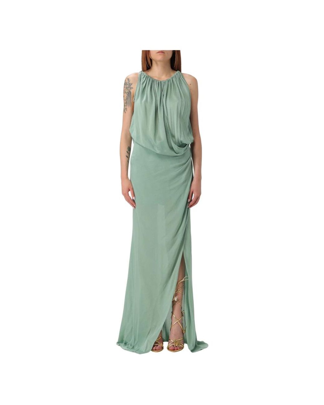 Blumarine Kleedjes ,Groen ,Jersey Sable Jurk in het Green