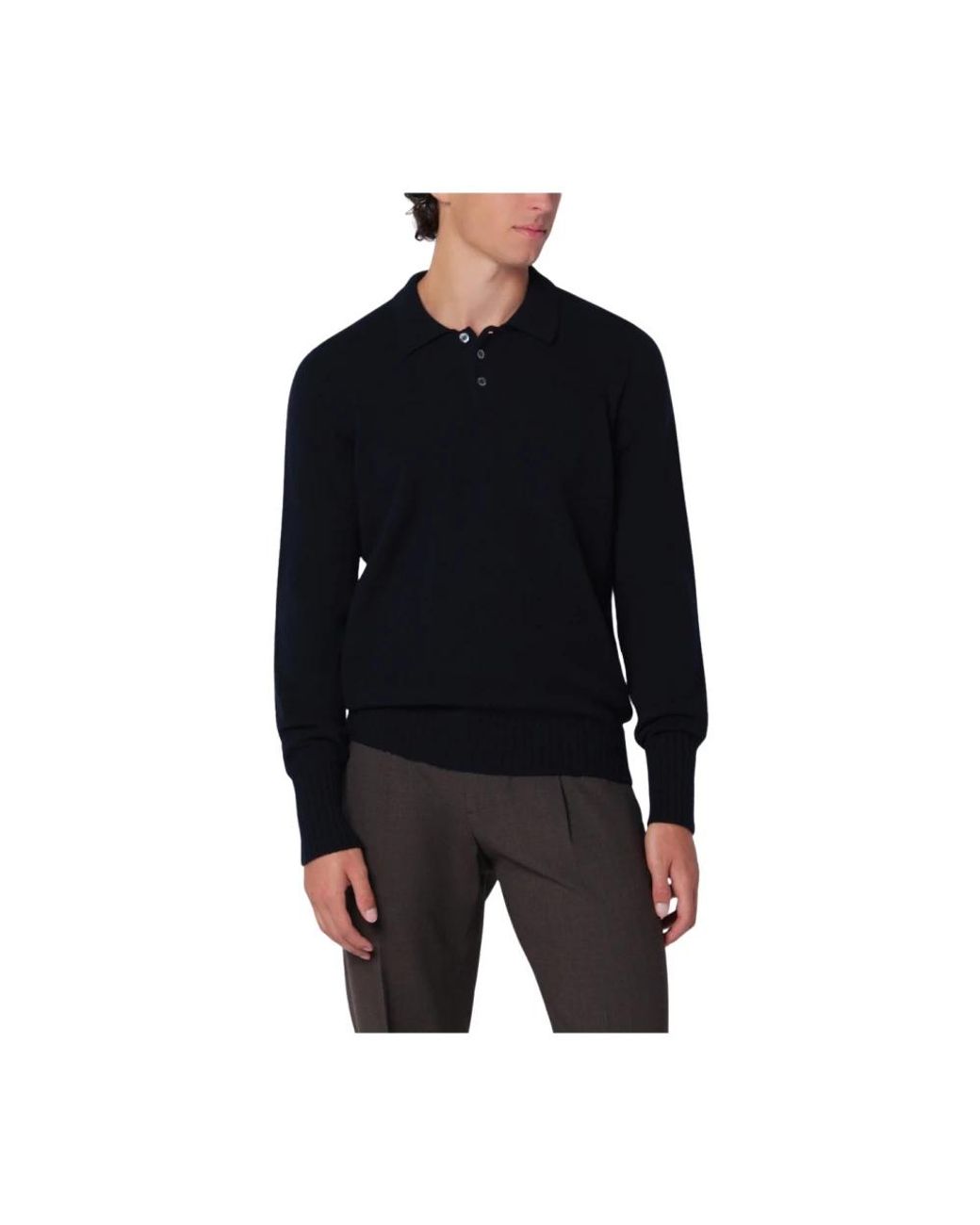 Drumohr Polo Ml Rasata in het Black voor heren
