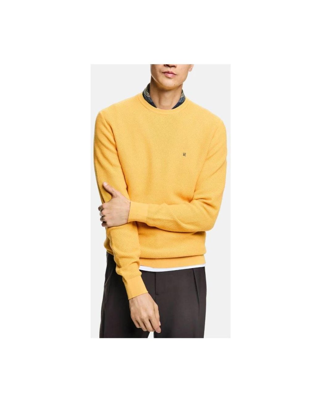 Carolina Herrera Yellow Round-Neck Knitwear for men