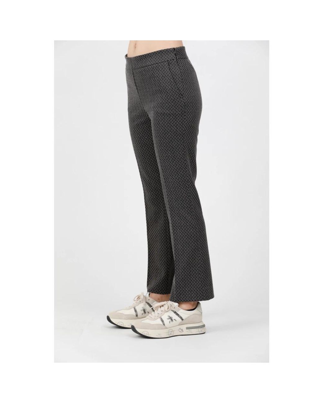 Via Masini 80 Black Straight Trousers