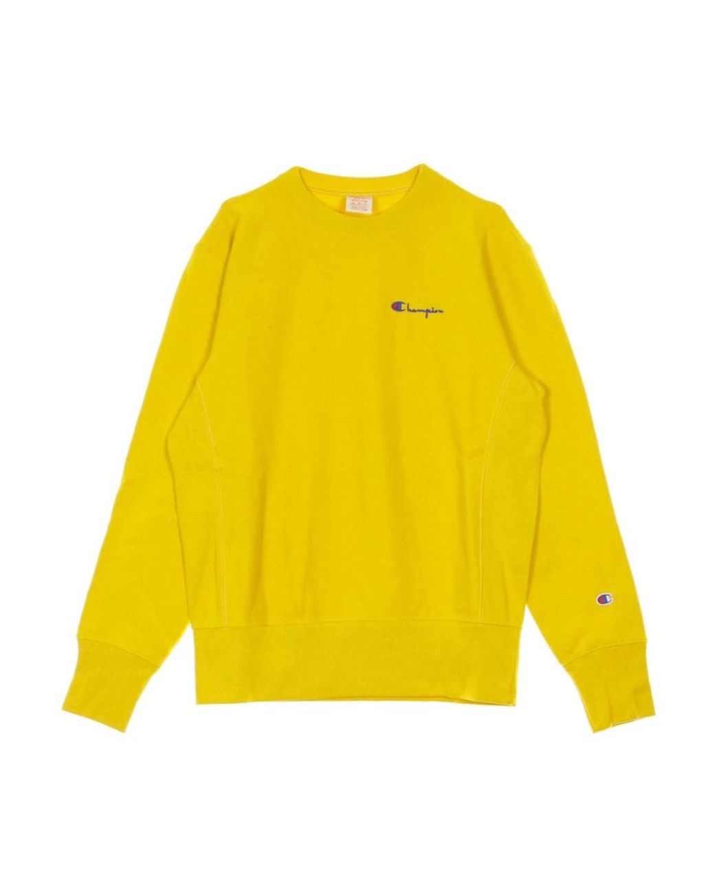 Champion Yellow Reverse Weave Crew Neck Sweatshirt for men