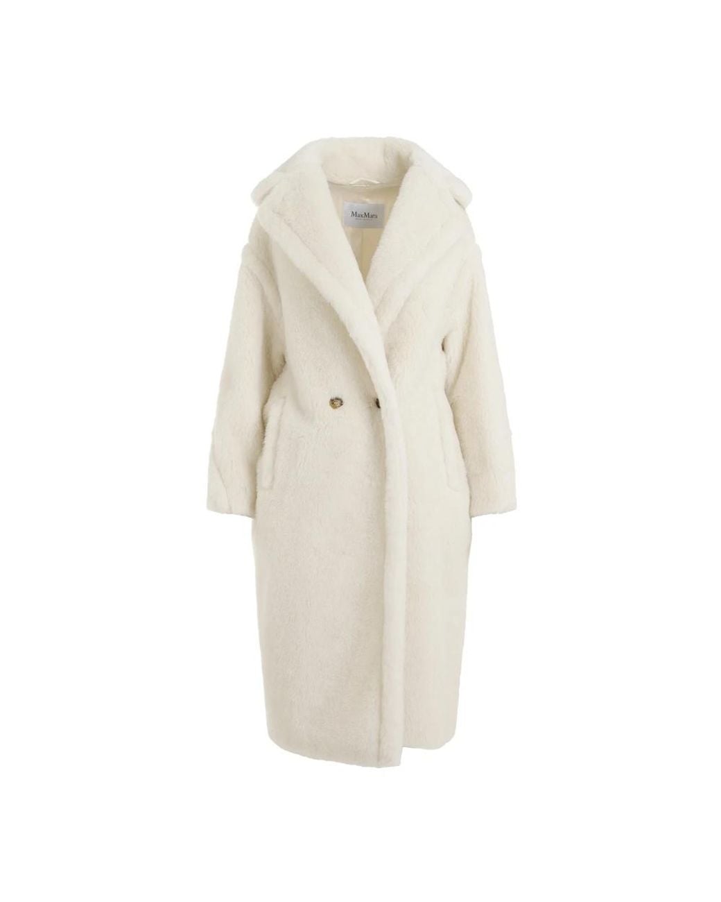 Max Mara Jassen ,Wit ,Wol Elegante Witte Winterjas in het White