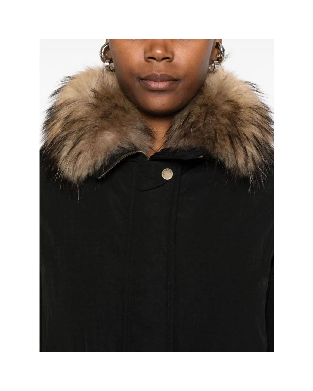 Woolrich Black Faux Fur & Shearling Jackets