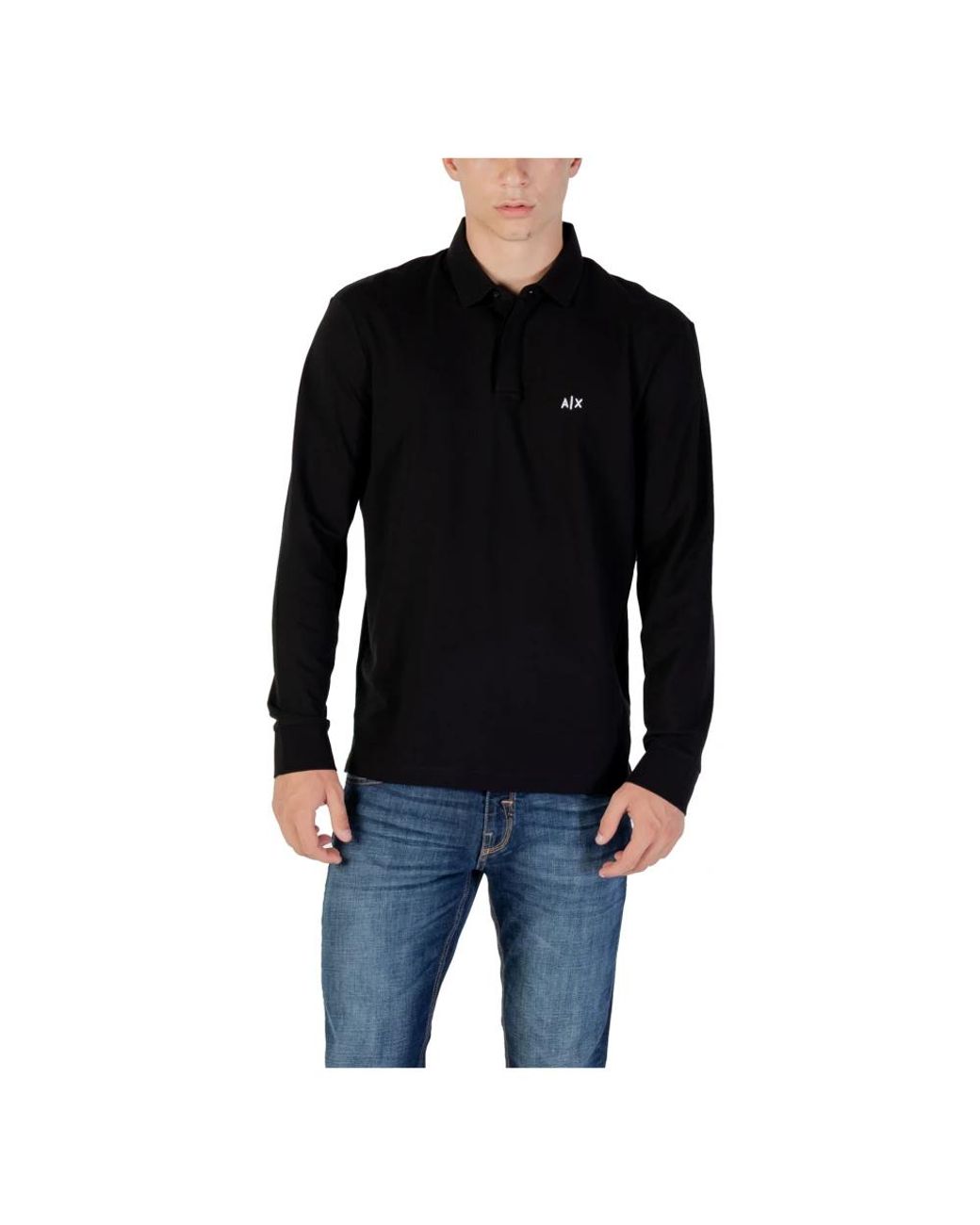 ARMANI EXCHANGE Black Polo Shirts for men