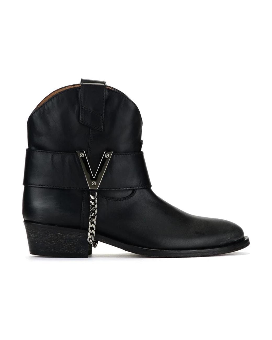 Via Roma 15 Black Cowboy & Biker Boots