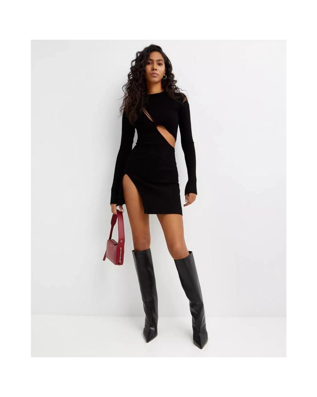 The Attico Black Knitted Dresses