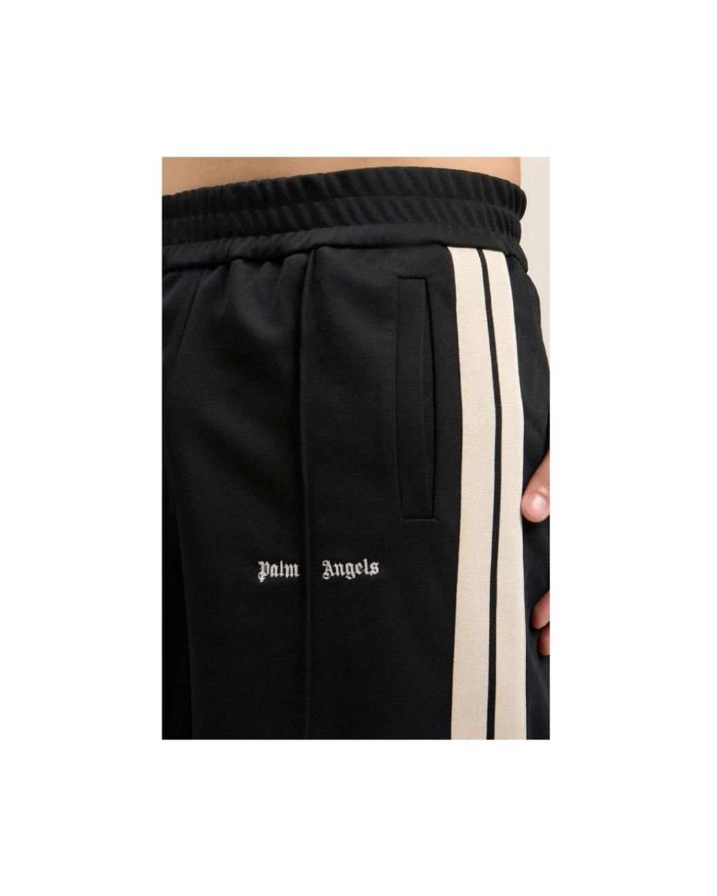 Palm Angels Black Long Shorts for men