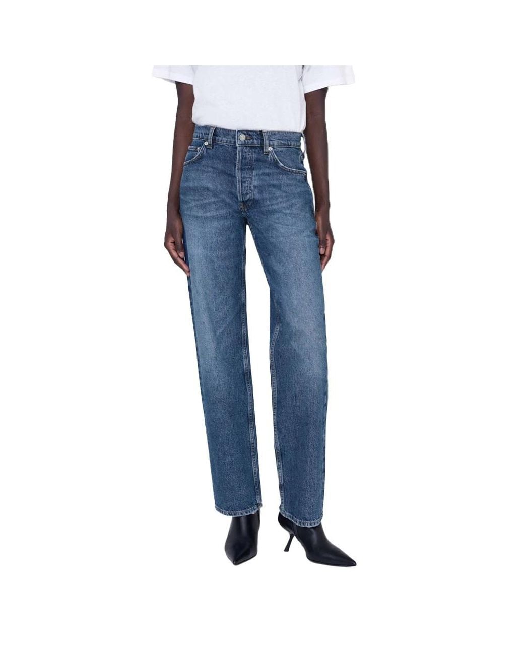 Anine Bing Blue Straight Jeans