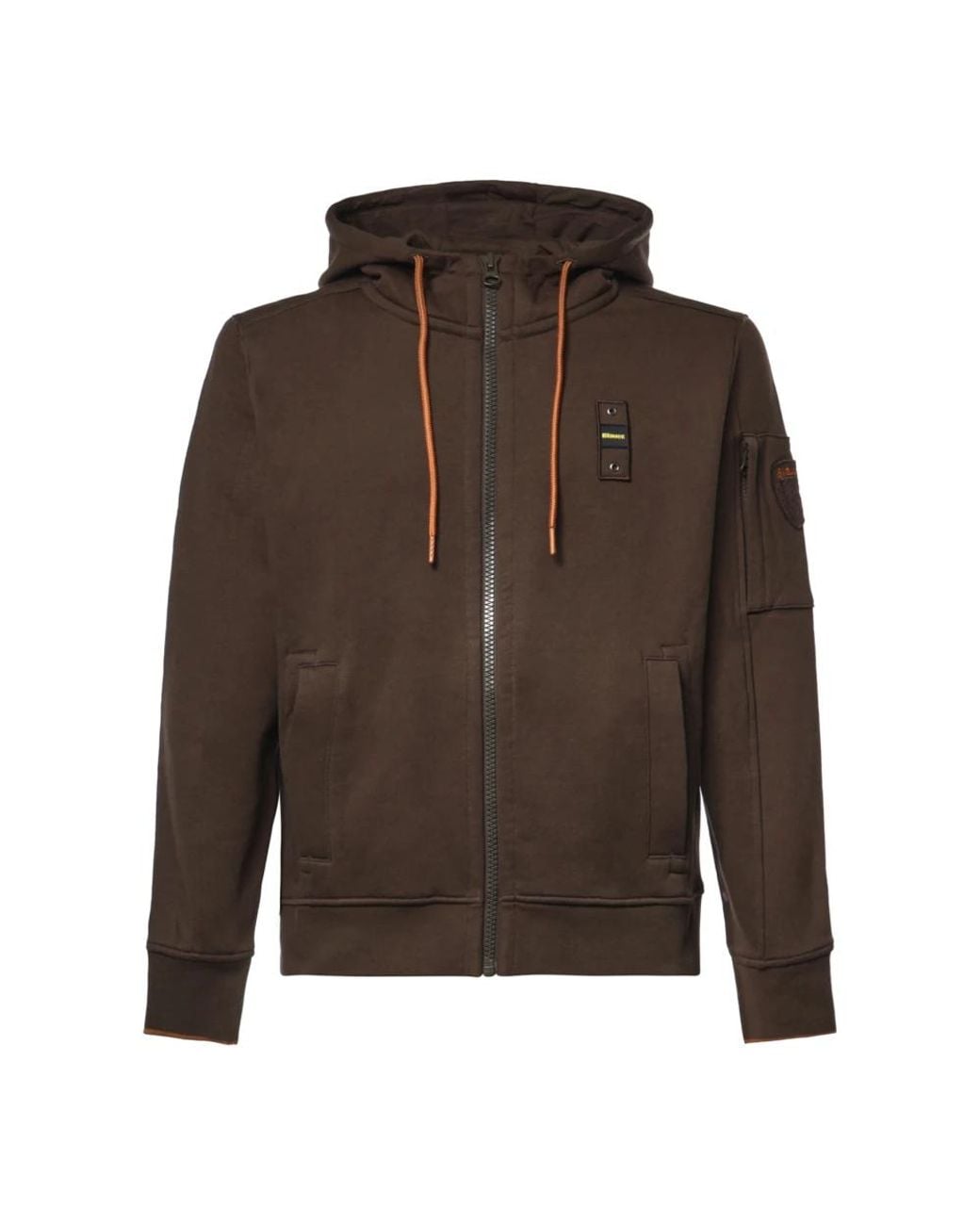 Blauer Kapuzenjacke Mit Reißverschluss in Brown für Herren