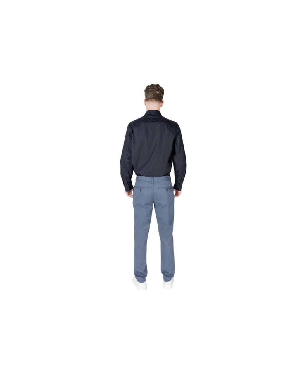 ARMANI EXCHANGE Blue Slim-Fit Trousers for men