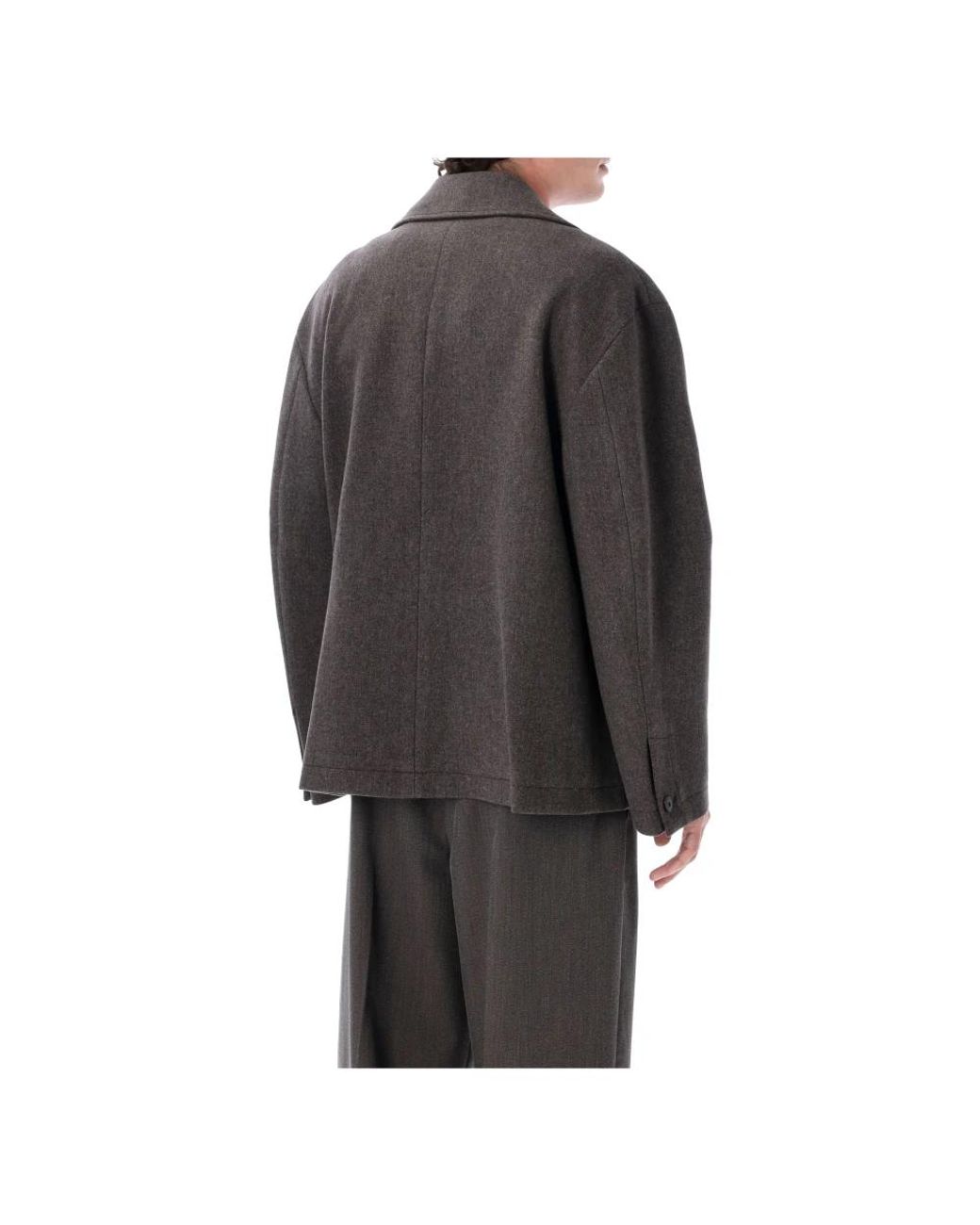 mfpen Gray Double-Breasted Coats for men