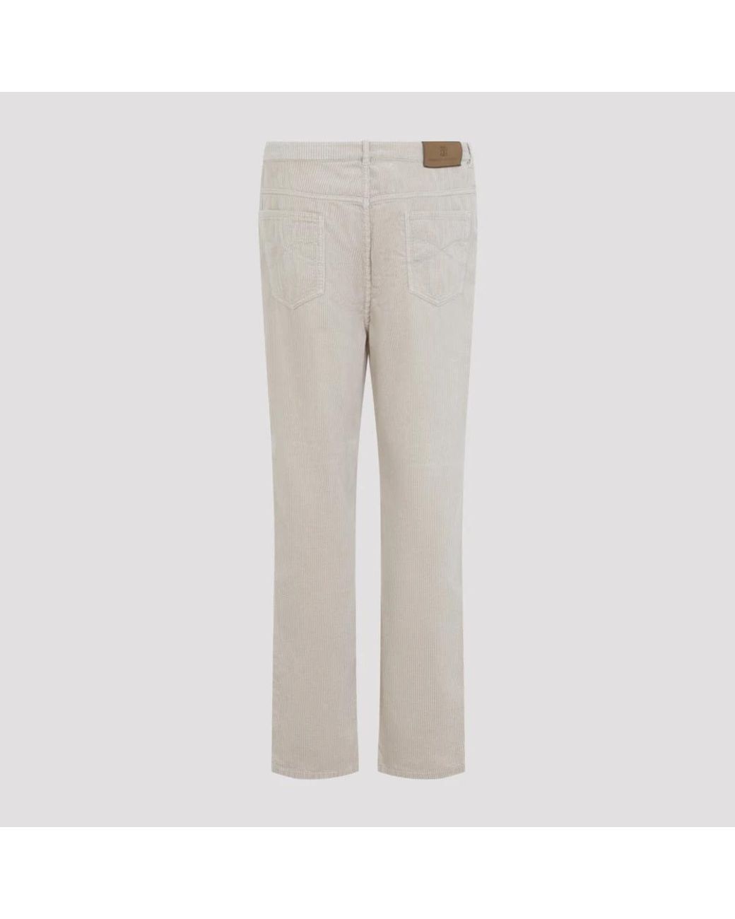 Brunello Cucinelli Gray Straight Trousers for men
