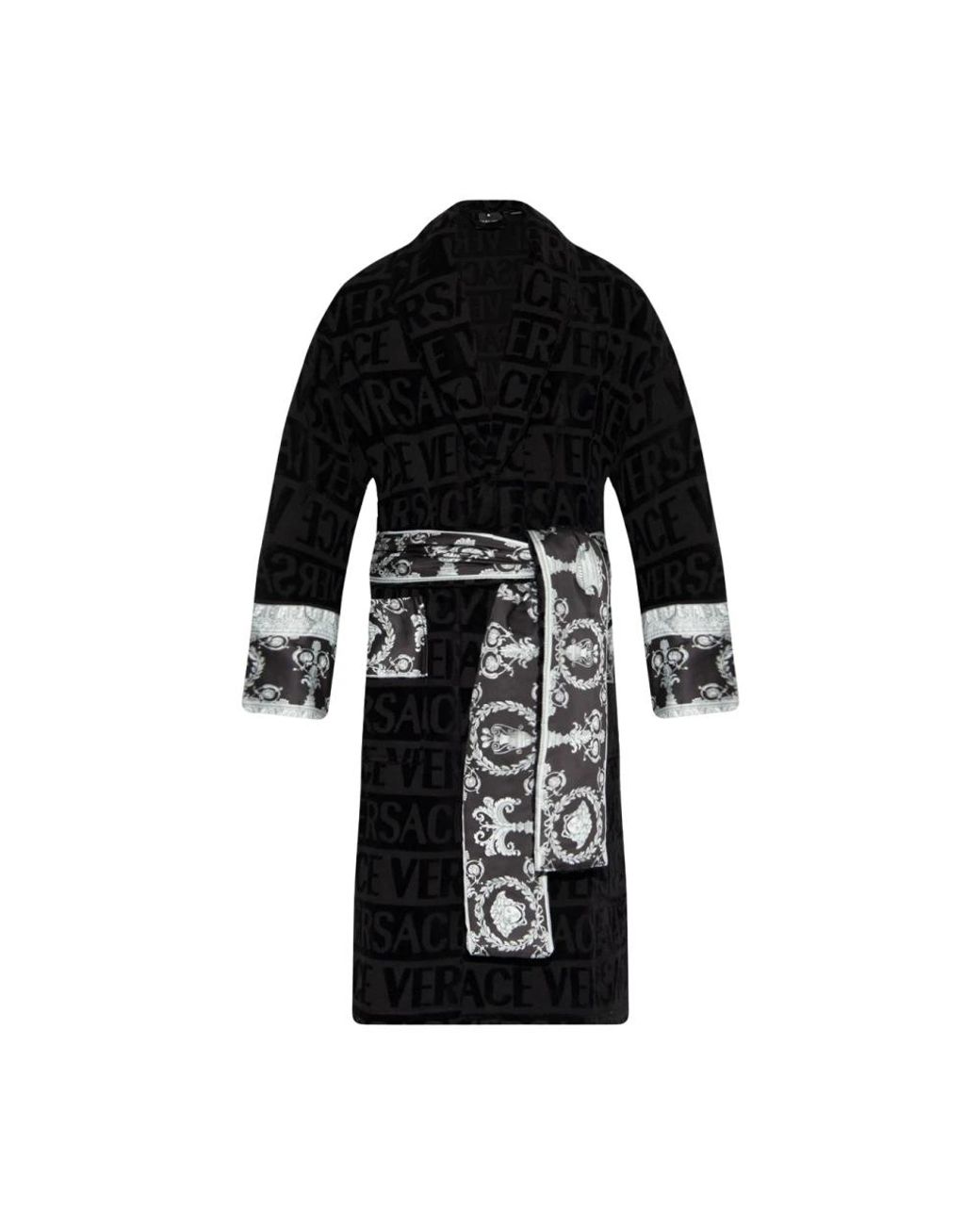 Versace Nachtkleding ,Zwart ,Katoen Badjas Met Logo in het Black voor heren