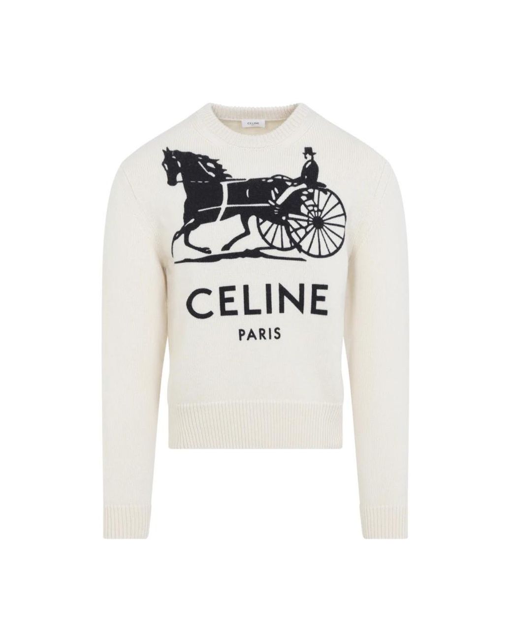 Céline White Cashmere Knitwear for men