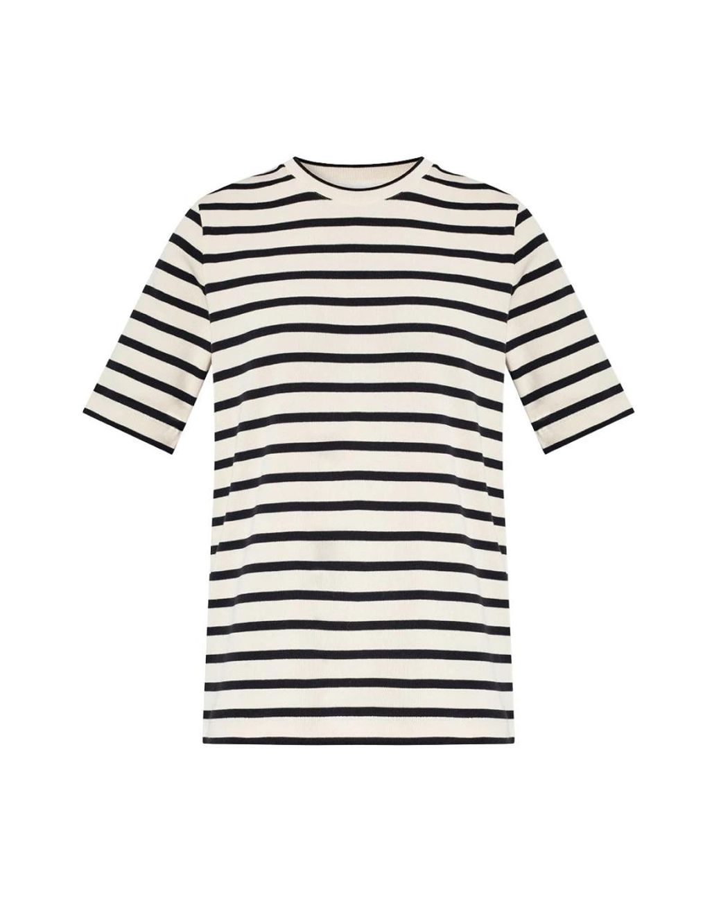 Jil Sander Tops ,Katoen Gestreept T-Shirt in het Black