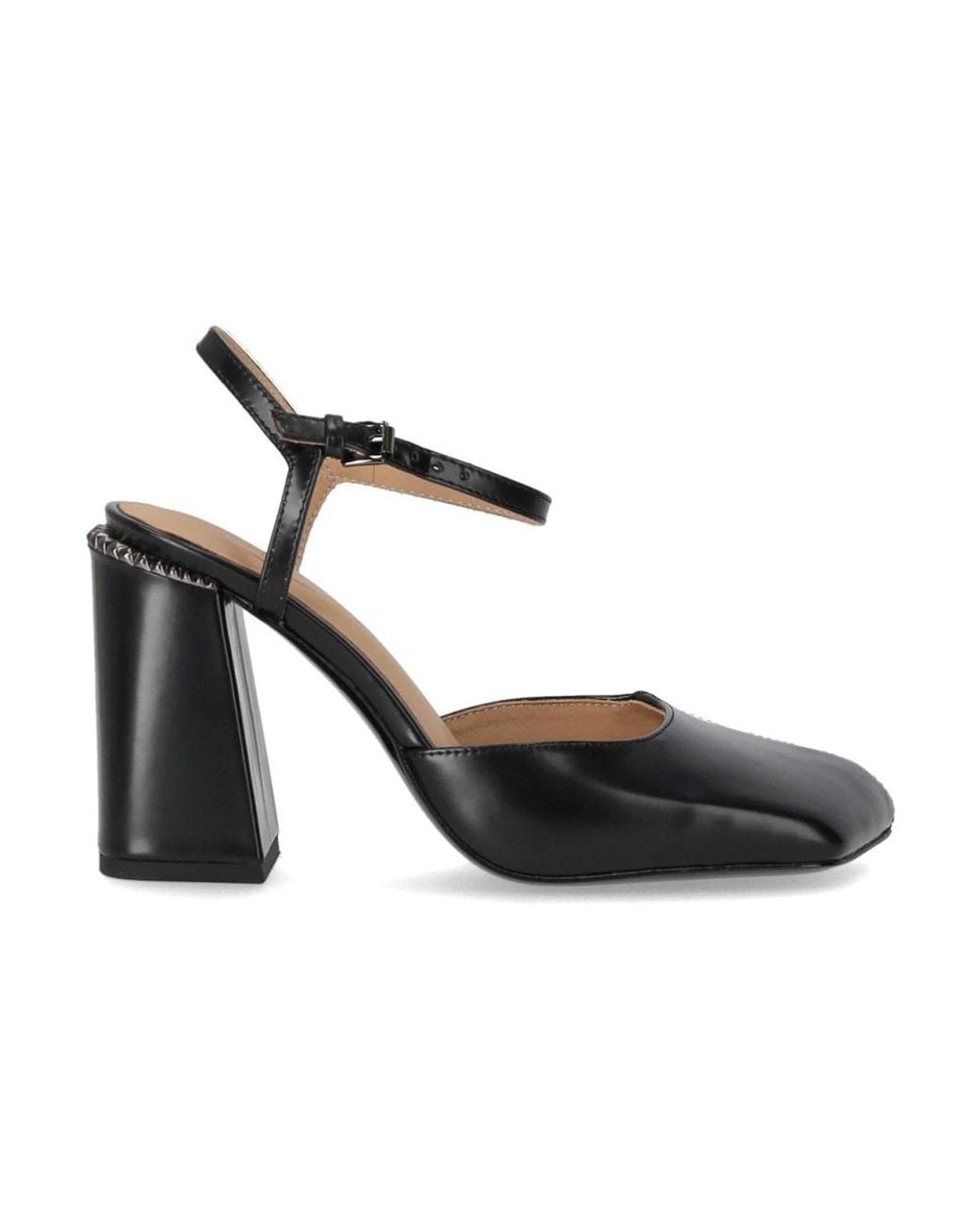 Ash Schoenen ,Zwart ,Leer Vierkante Neus Slingback Pomp in het Black