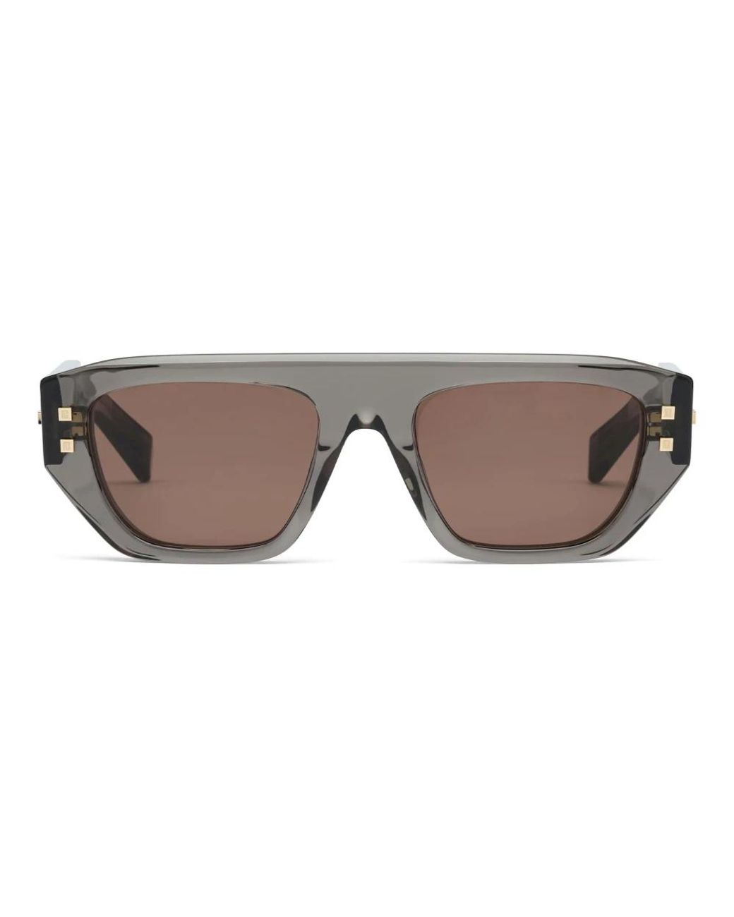 Balmain Accessoires ,Grijs ,Kristal Grijs En Goud Zonnebril in het Brown