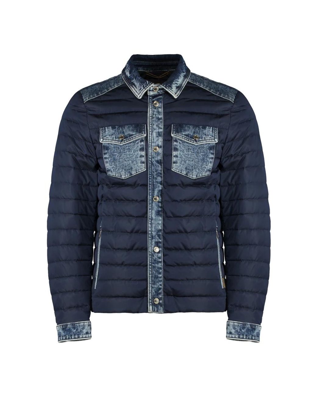 Moorer Jassen ,Blauw ,Denim Denim Donsjack Met Ganzendons in het Blue voor heren
