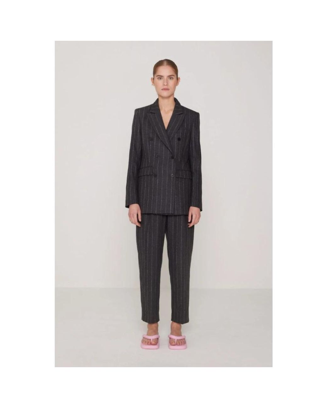 REMAIN Birger Christensen Black Straight Trousers