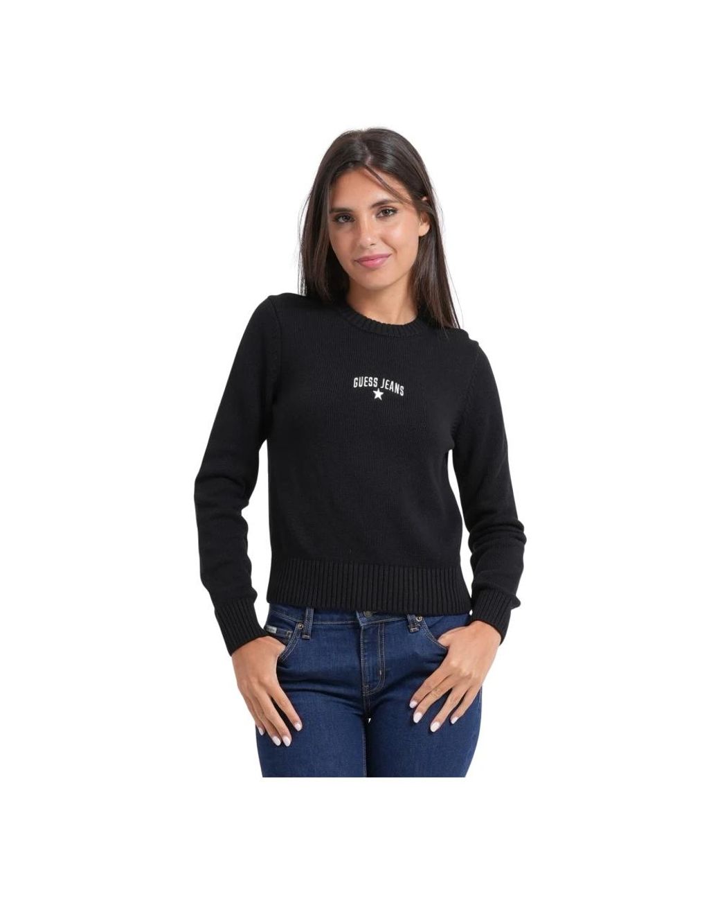 Guess Black Round-Neck Knitwear