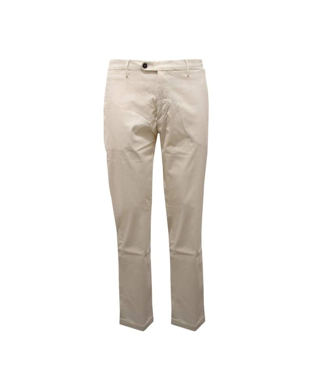 Michael Coal Natural Straight Trousers for men