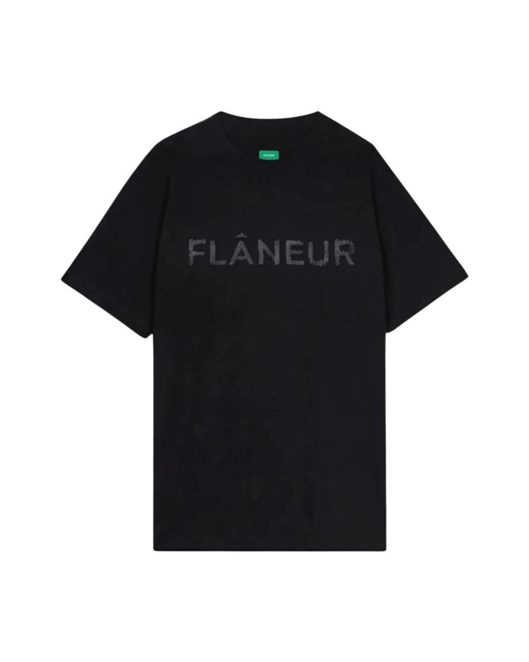 flâneur Gestikt Logo T-Shirt in het Black voor heren