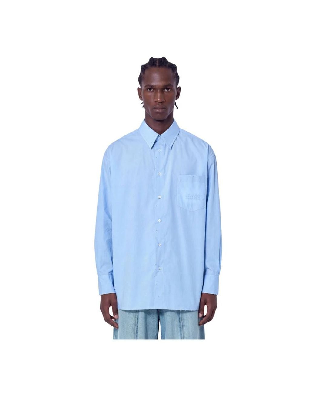 MM6 by Maison Margiela Blue Casual Shirts for men
