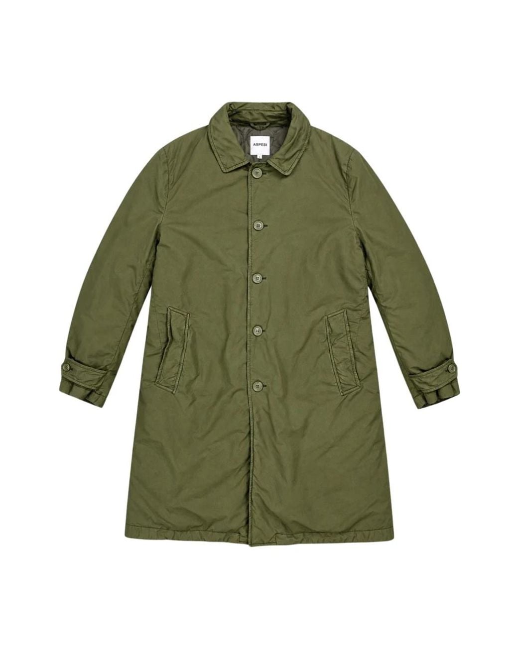Aspesi Jassen ,Groen ,Polyester Vodka Long Trench in het Green voor heren