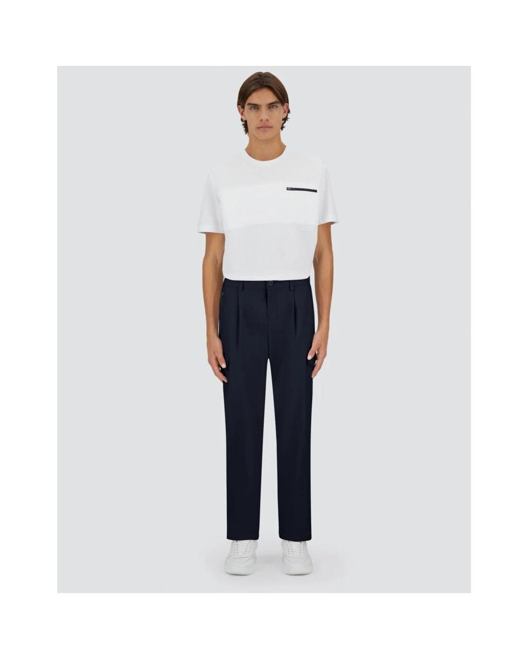 Herno Blue Straight Trousers for men