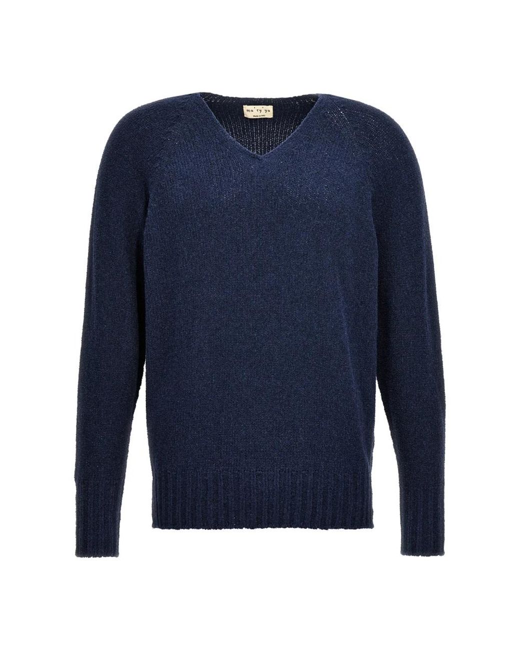 Ma'ry'ya Blue V-Neck Knitwear for men