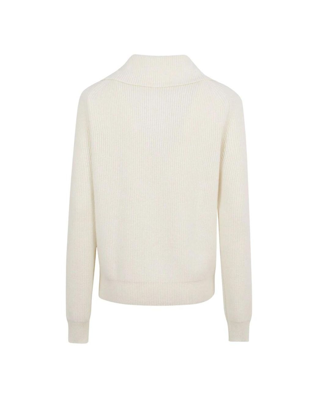 Zanone White Half-Zip-Pullover