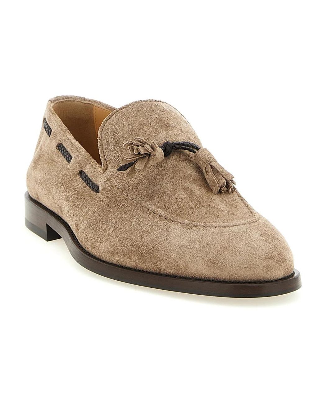 Brunello Cucinelli Natural Boat Shoes for men
