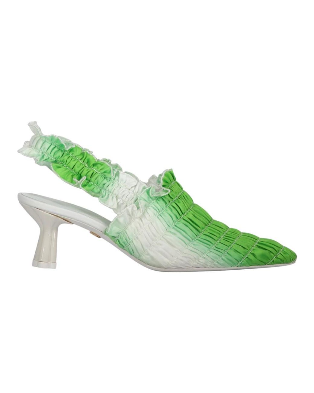 AMY CROOKES Schoenen ,Groen ,Polyester Fabric Mules in het Green