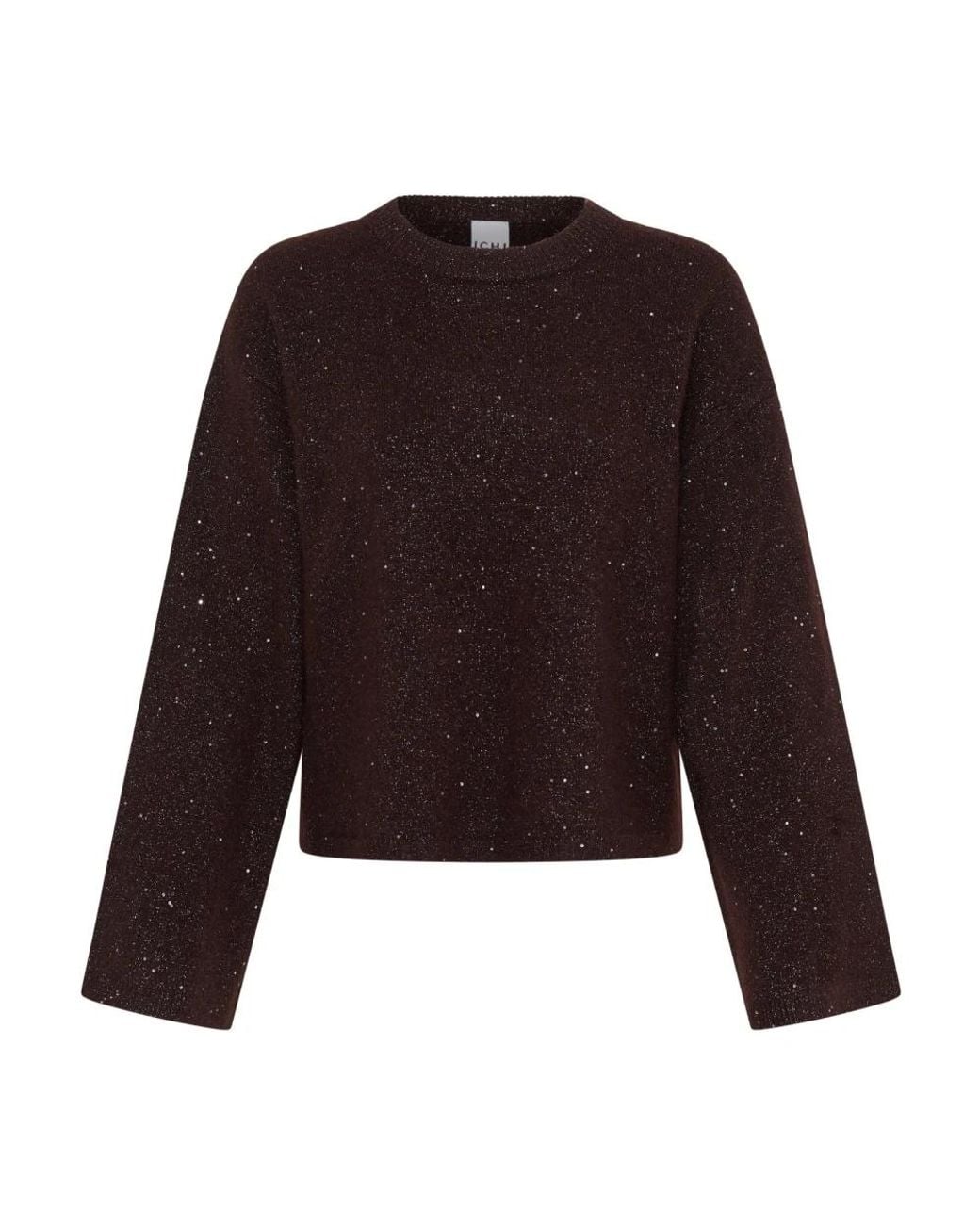 Ichi Brown Strickpullover Mit Rundhalsausschnitt