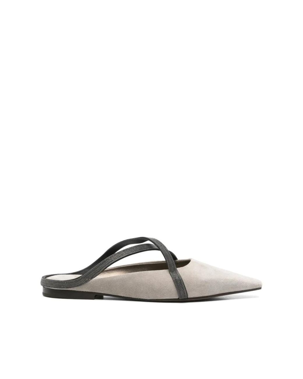 Brunello Cucinelli Natural Ballerinas Mit Spitzer Kappe