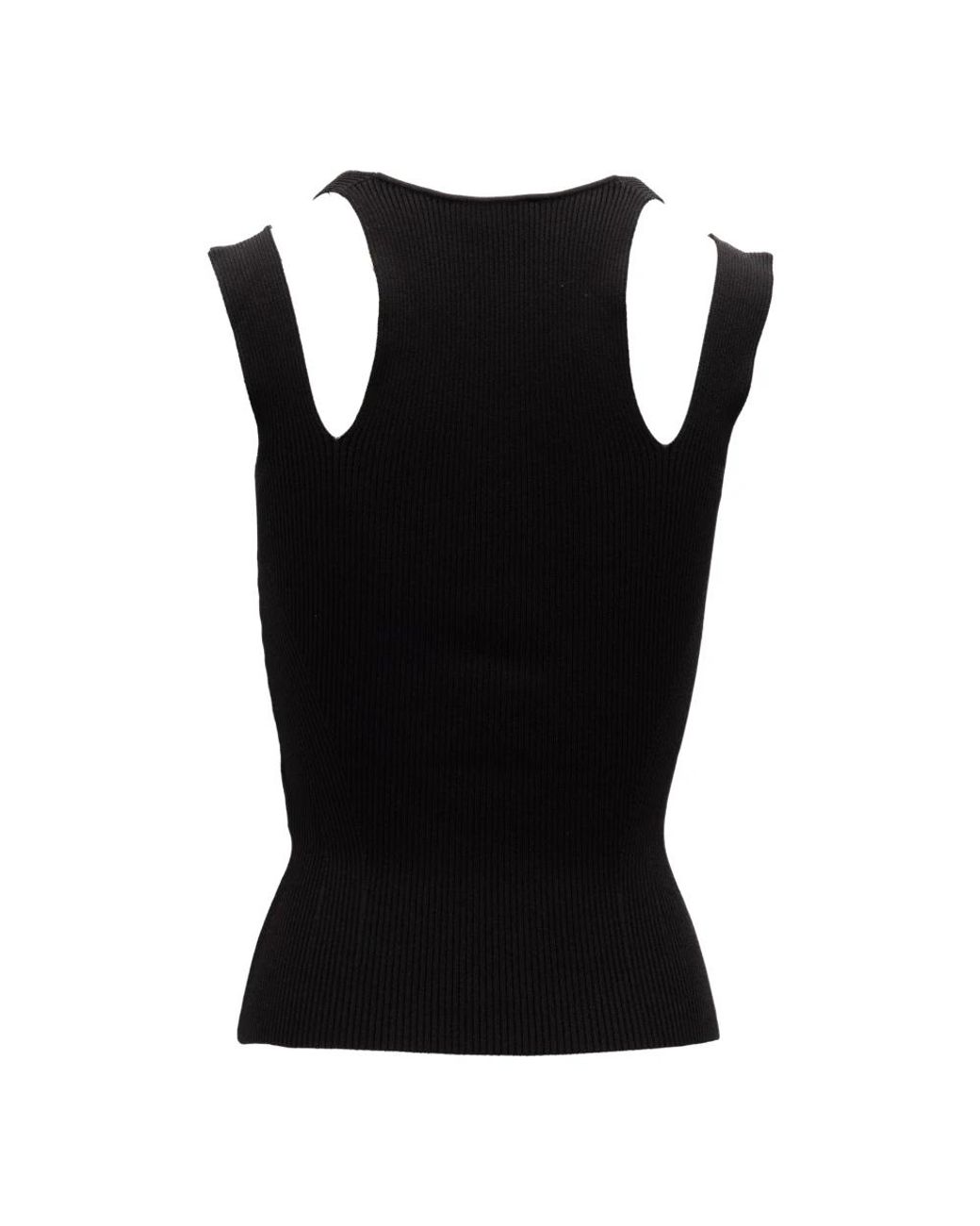 McQueen Off-The-Shoulder Knit Top in het Black