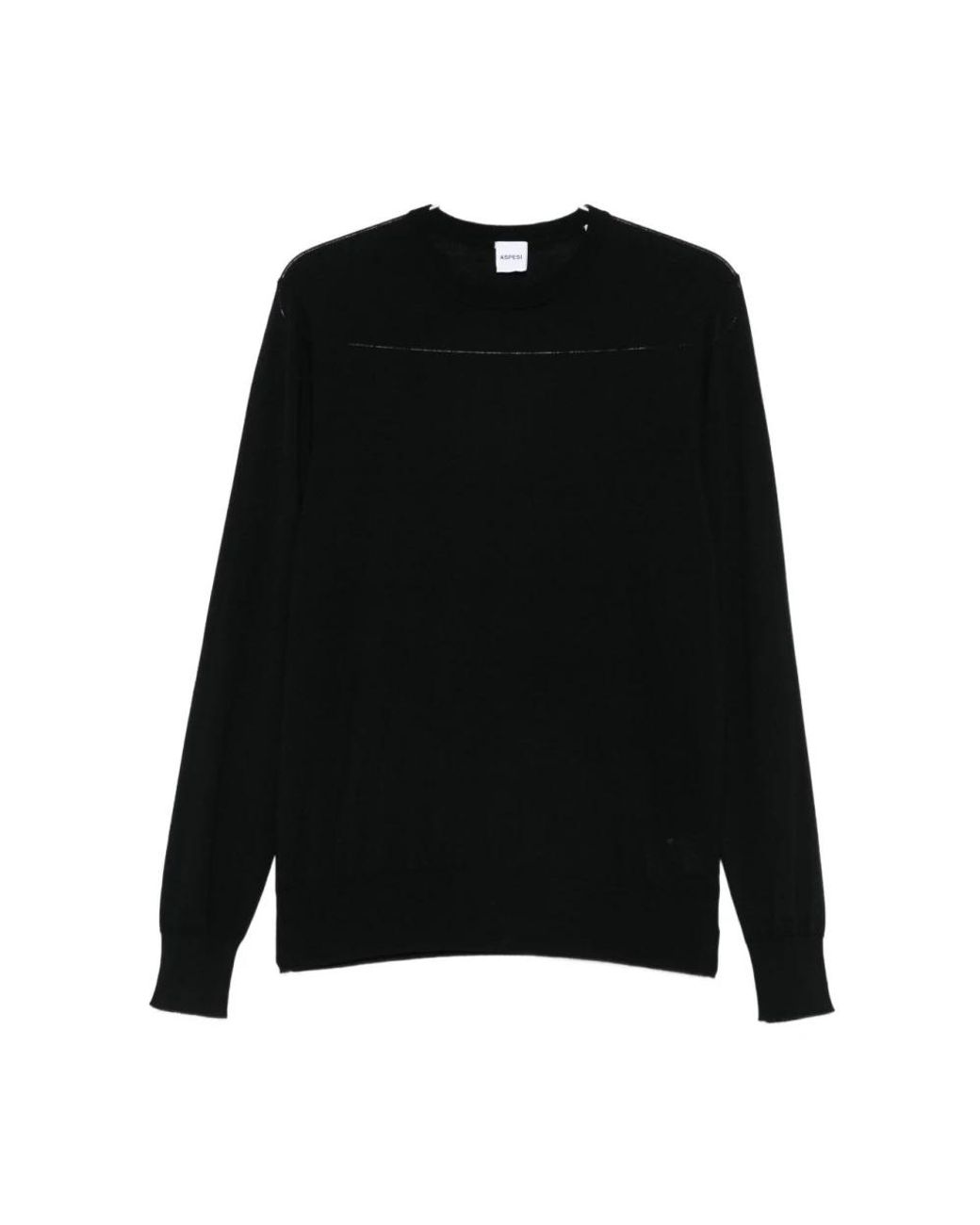 Round-Neck Knitwear Aspesi de hombre de color Black