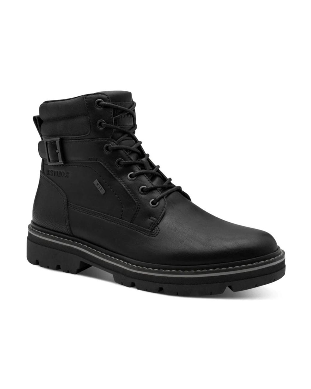 S.oliver Black Lace-Up Boots for men