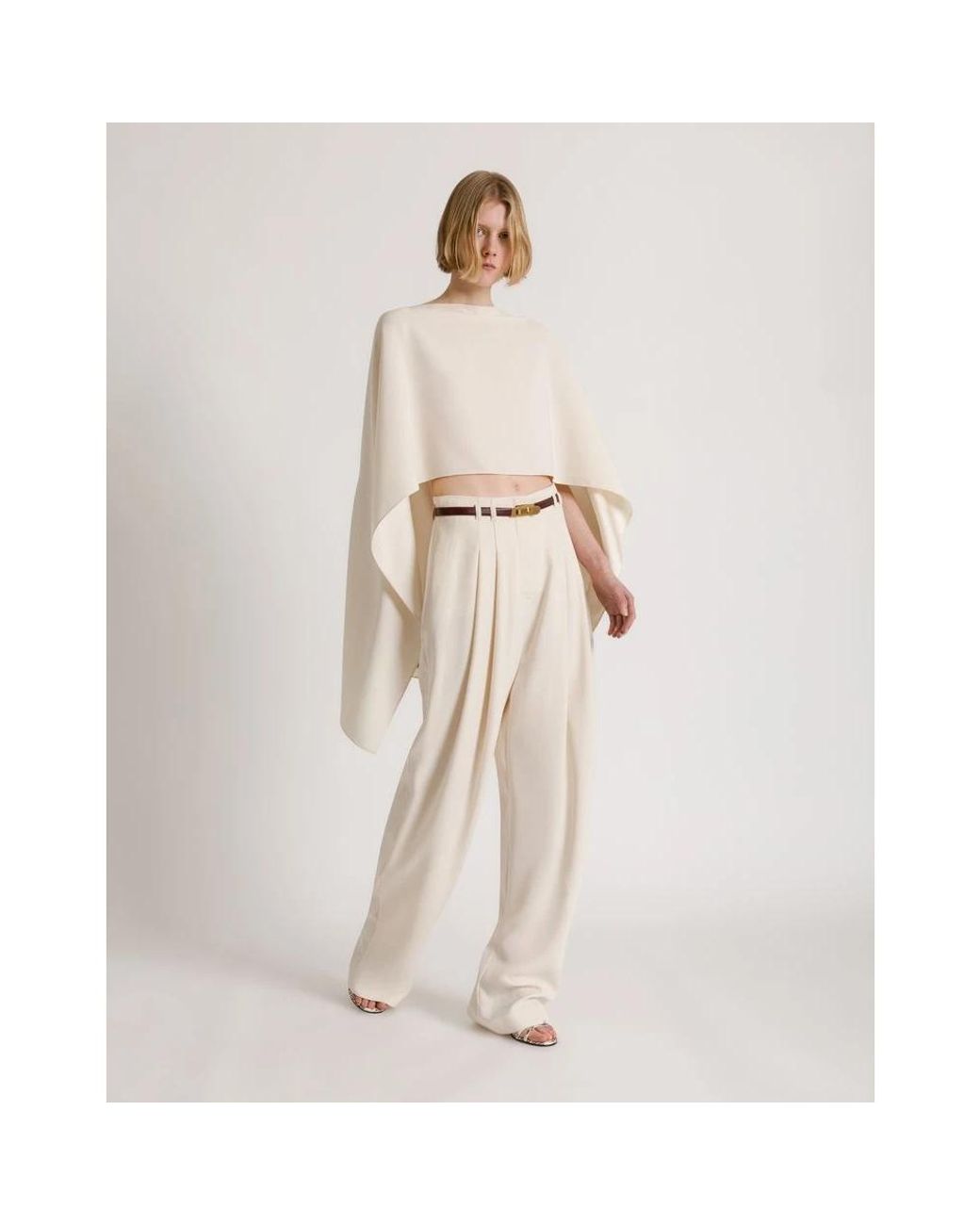 Alberta Ferretti Natural Ponchos