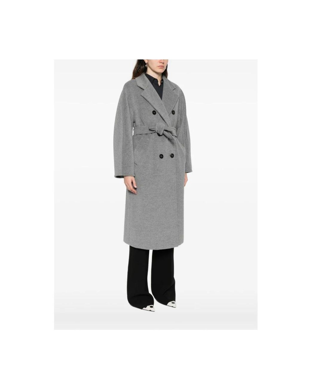 Max Mara Gray Double-Breasted Coats