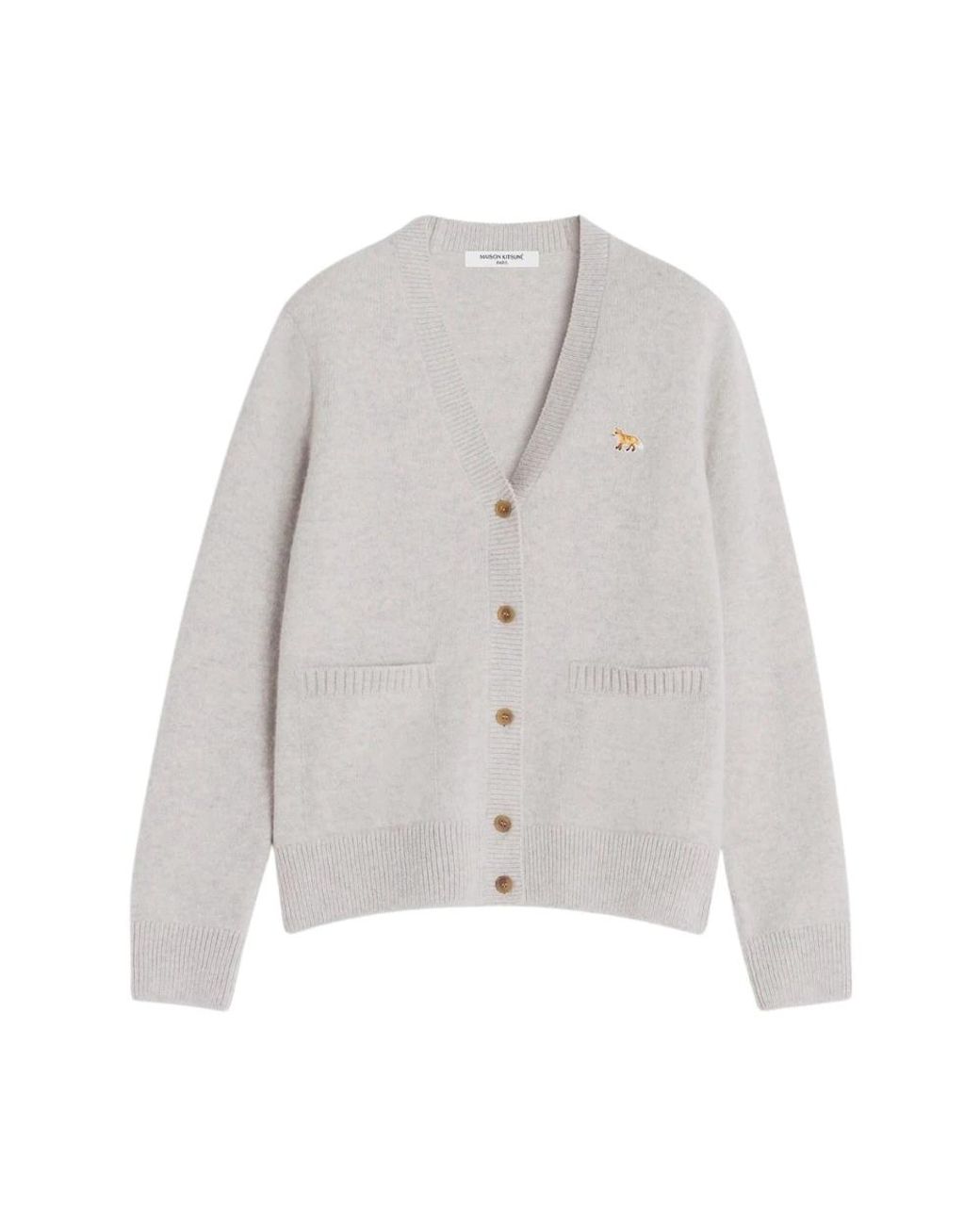 Maison Kitsuné Lamswol Vest in het Gray