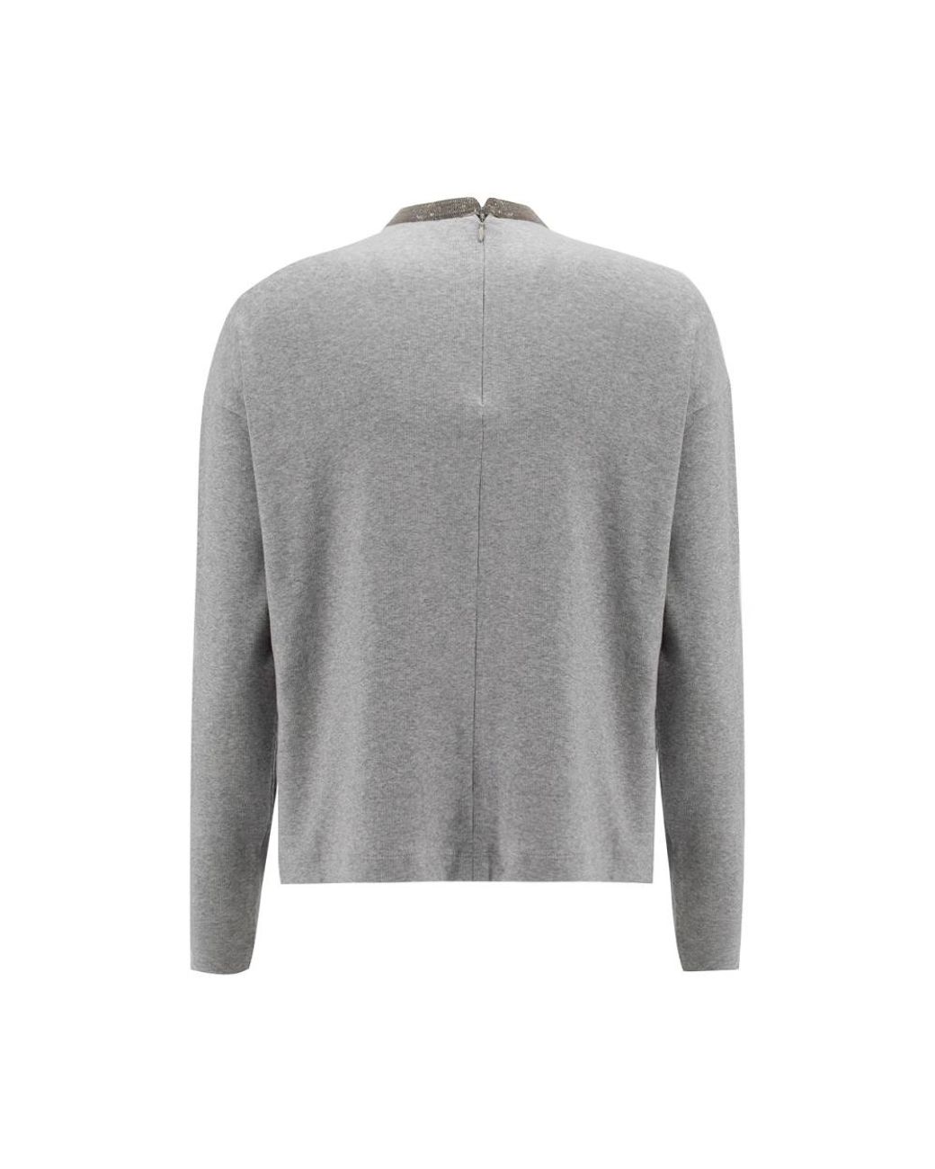 Fabiana Filippi Gray Round-Neck Knitwear