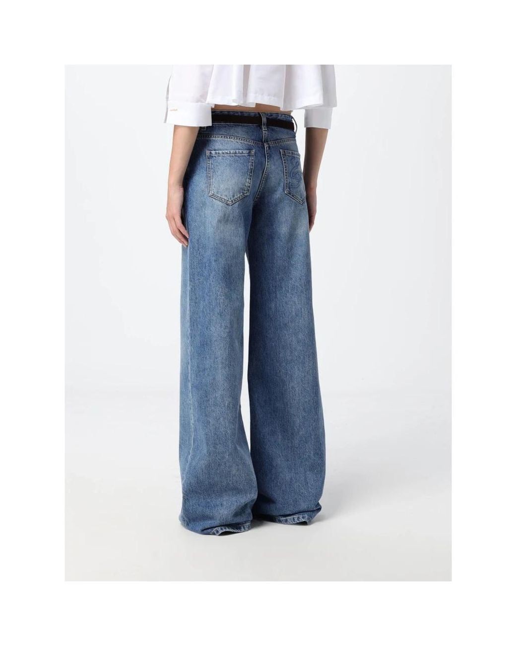 Elisabetta Franchi Blue Wide Jeans