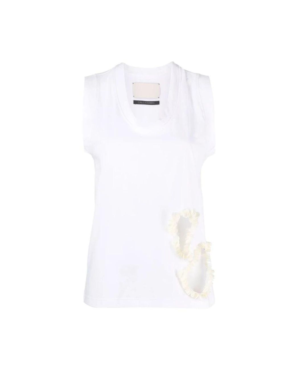 Calcaterra White Sleeveless Tops