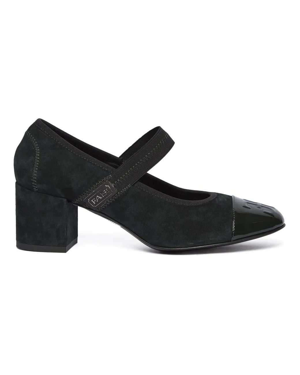 Fabi Black Mary-Jane Pumps