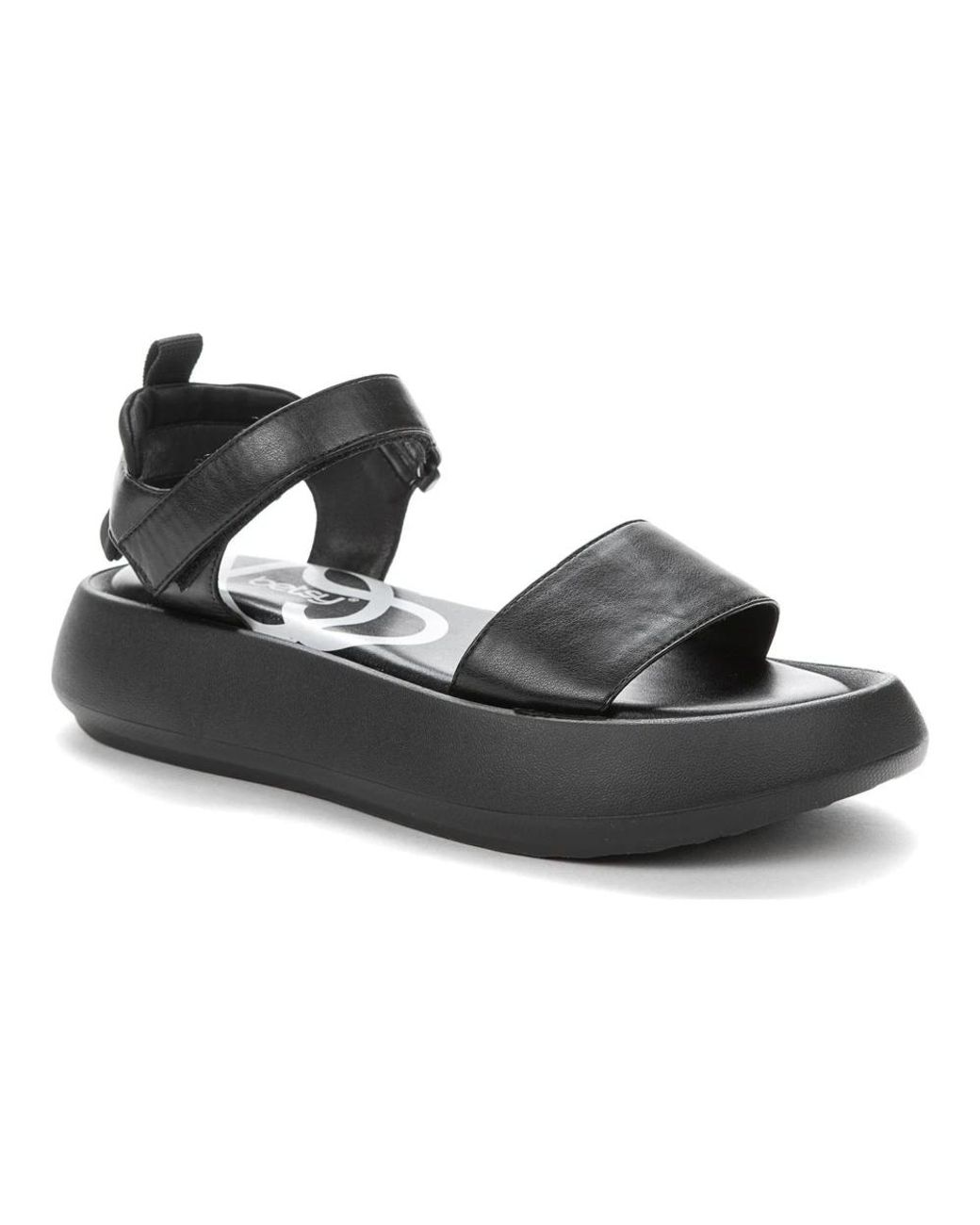 Betsy Black Flat Sandals