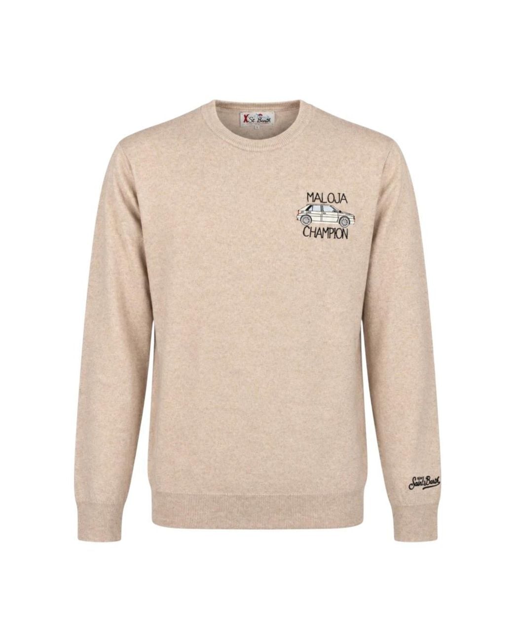 Mc2 Saint Barth Natural Round-Neck Knitwear for men