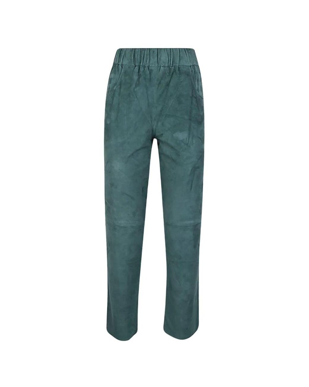 Via Masini 80 Green Straight Trousers