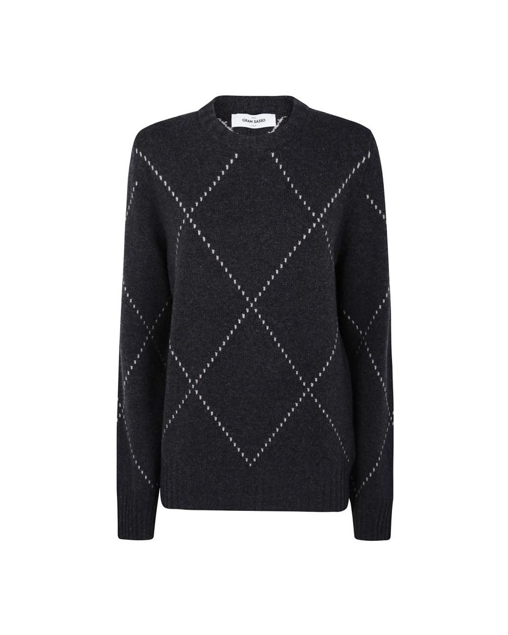 Gran Sasso Black Round-Neck Knitwear for men