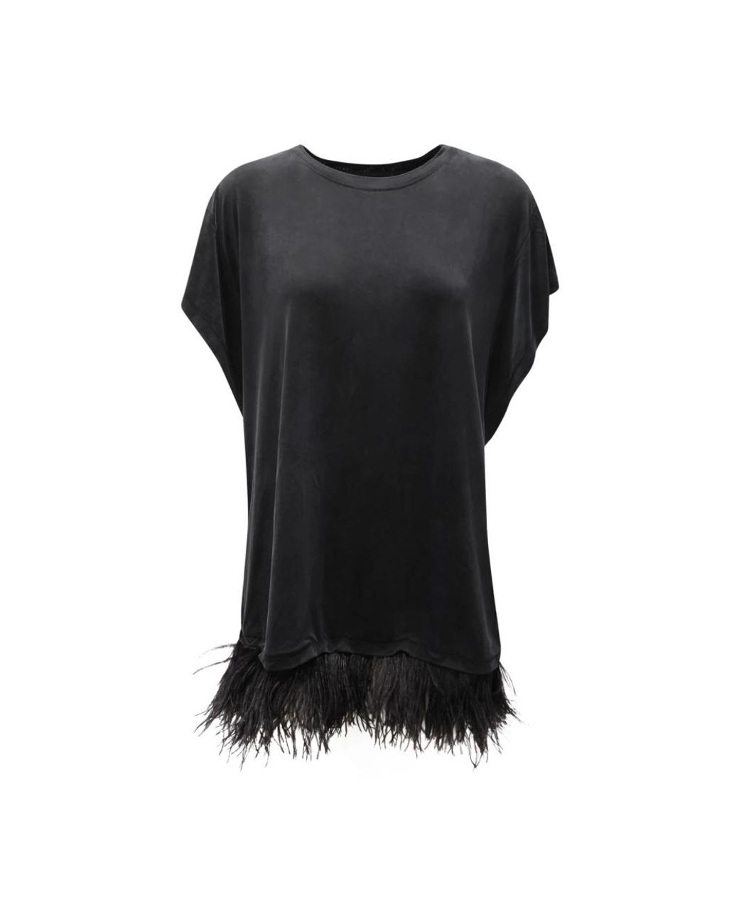 Dondup Kleedjes ,Zwart ,Maxi T-Shirt Jurk in het Black